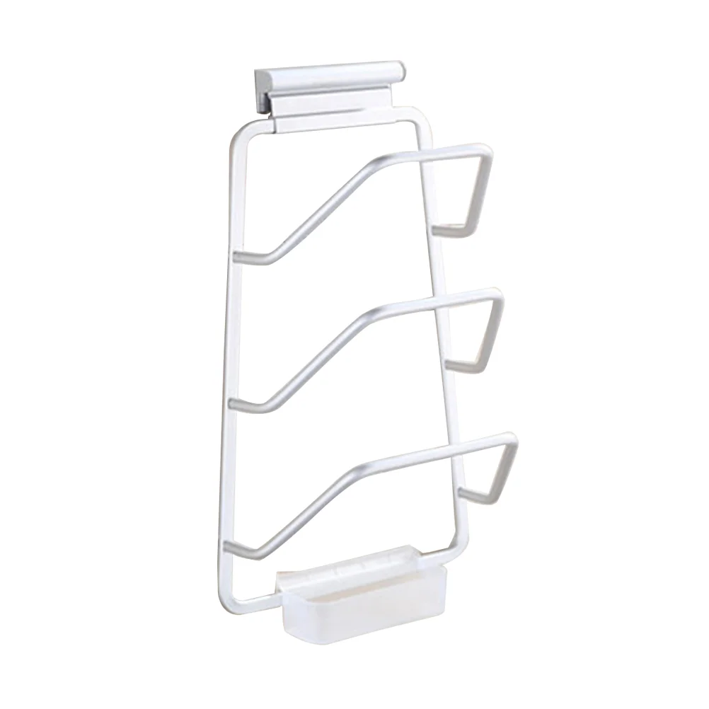 

Space Aluminum Pot Lid Rack Multifunctional Wall Mount Pan Lid Storage Shelf with Water Tray (Matte)