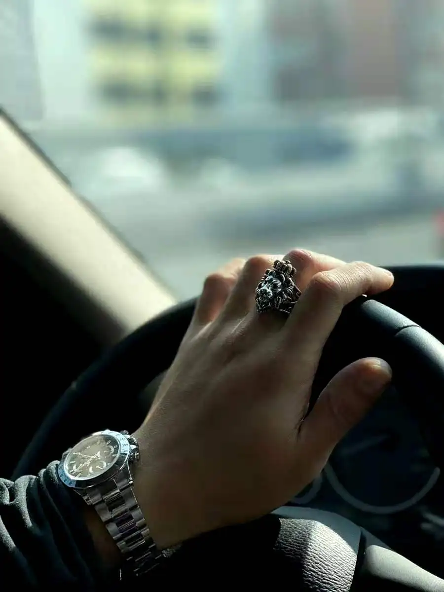 Оптовая продажа властное кольцо с короной льва тайское серебряное