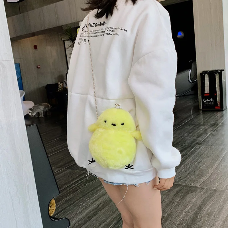 

Japanese Style Kawaii Chicken Bag Women Cartoon Plush Shoulder Bag for Women Crossbody Bag Small Phone&Purse Bag Bolsa Feminina