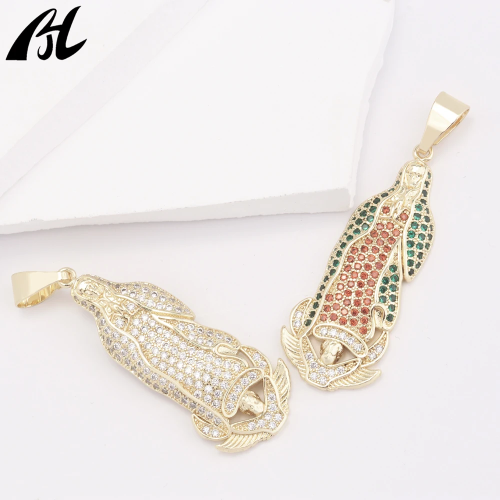 Модная подвеска в стиле хип-хоп католицизм очаровательные цветные бриллианты