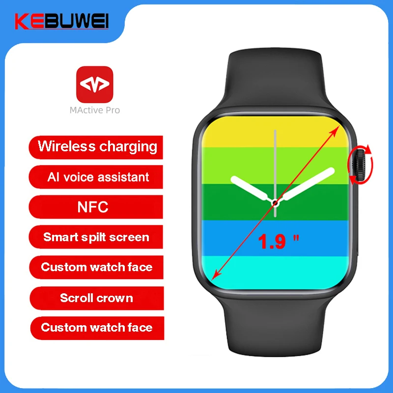 

IWO W27 MAX 2022 New Smart Watch 1.9 inch Series 7 NFC Wireless Charging Bluetooth Call Men Women Smartwatch PK 14 W37 Pro DT7