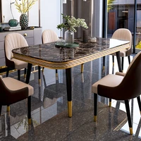 dining table light luxury household small apartment dining tables and chairs set set manufacturer marble folded appearance shape