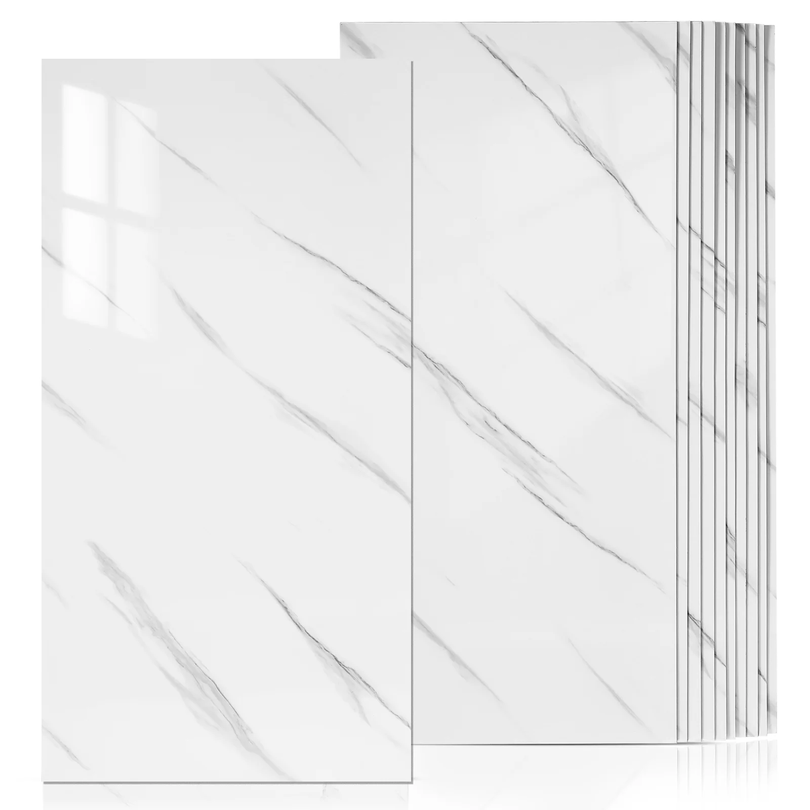 

10 Pcs Wallpaper Sticker Backsplash Tile Kitchen Peel Wallpapers Marble And For Walls Bedroom Adhesive