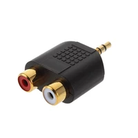 1pc portable gold plated 3 5mm stereo plug to 2rcaredwhite female connector adapter for tv phone notebook desktop dv