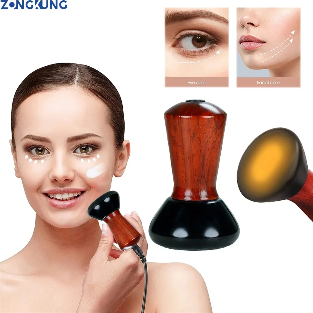 

Electric Hot Stone Massager for Face Gua Sha Scraping Anti-Wrinkle Natural Bian Stone Face Massager Neck/Eye/Face Skin Lifting