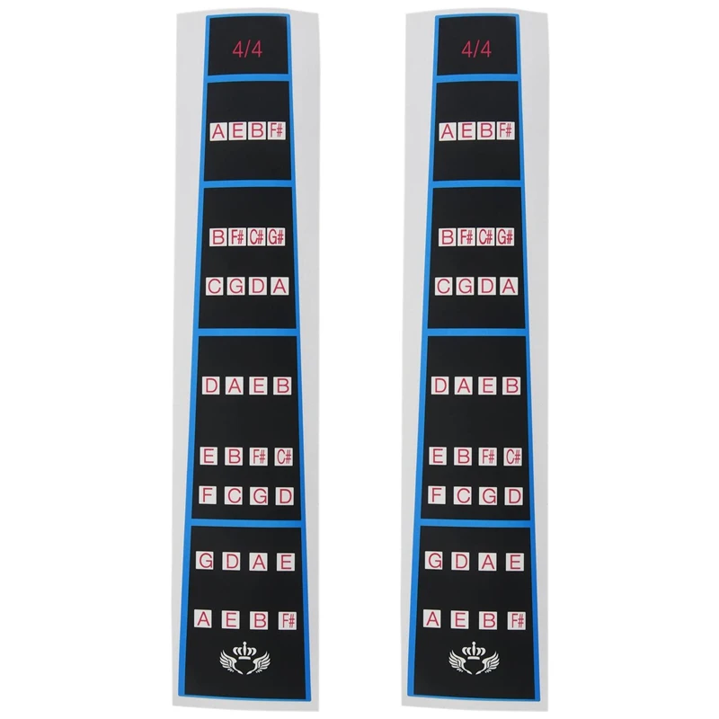 

2X Violin Finger Guide /Fingerboard Sticker Fret Guide Label Finger Chart For Size 4/4