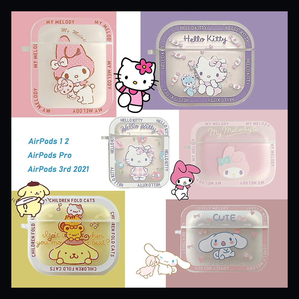 

HelloKitty Soft Headphone Earphone Case for Apple Airpods 1 2 Wireless Headset Cover for Airpods Pro