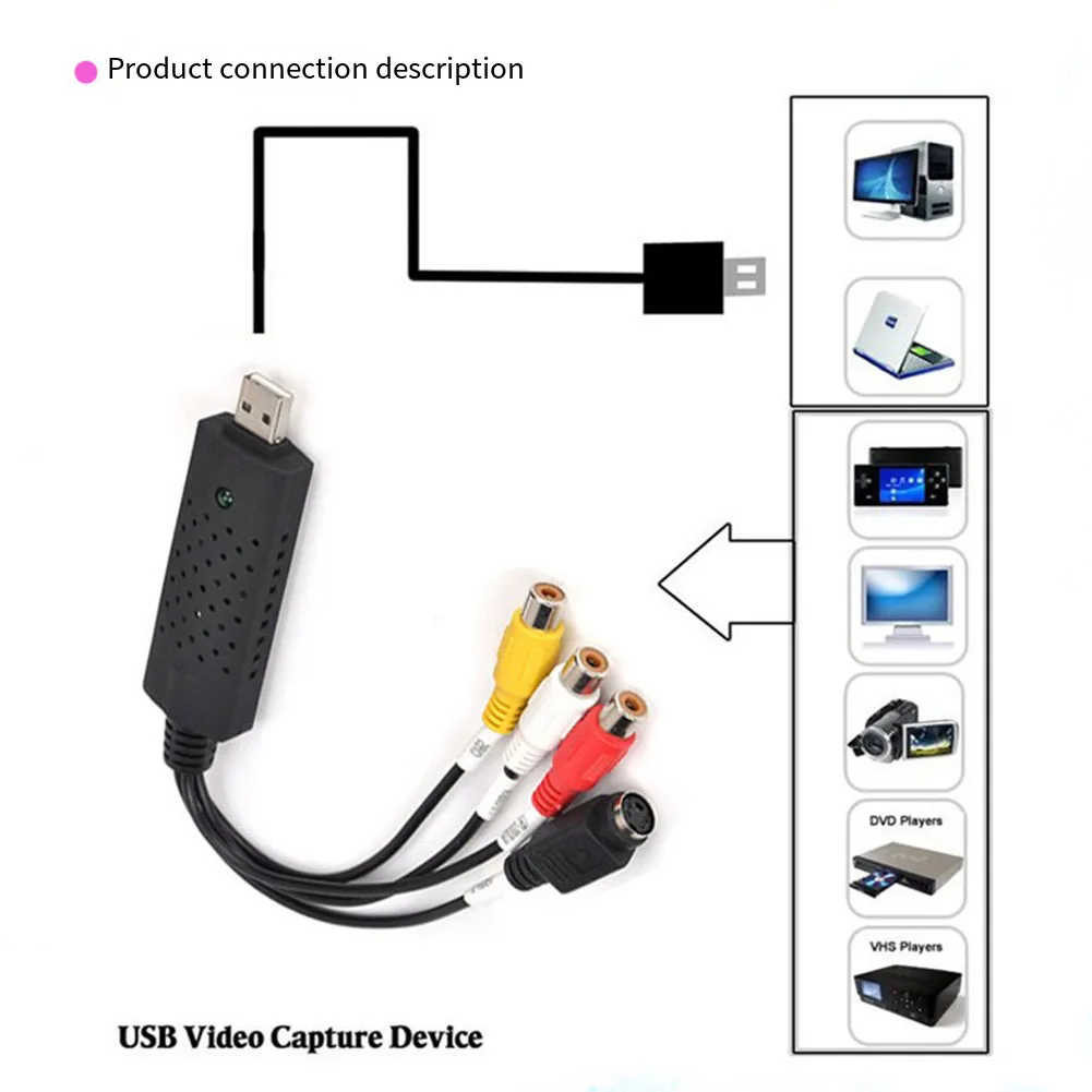 Цифровой видеорегистратор USB 2.0 Видео-аудиоконвертер Удобный пользовательский