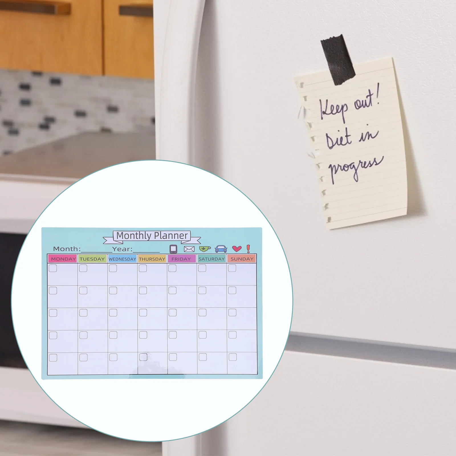 1pc Monthly Plan Table Note Board Magnetic Plan Board Erasable Monthly Planner for Home