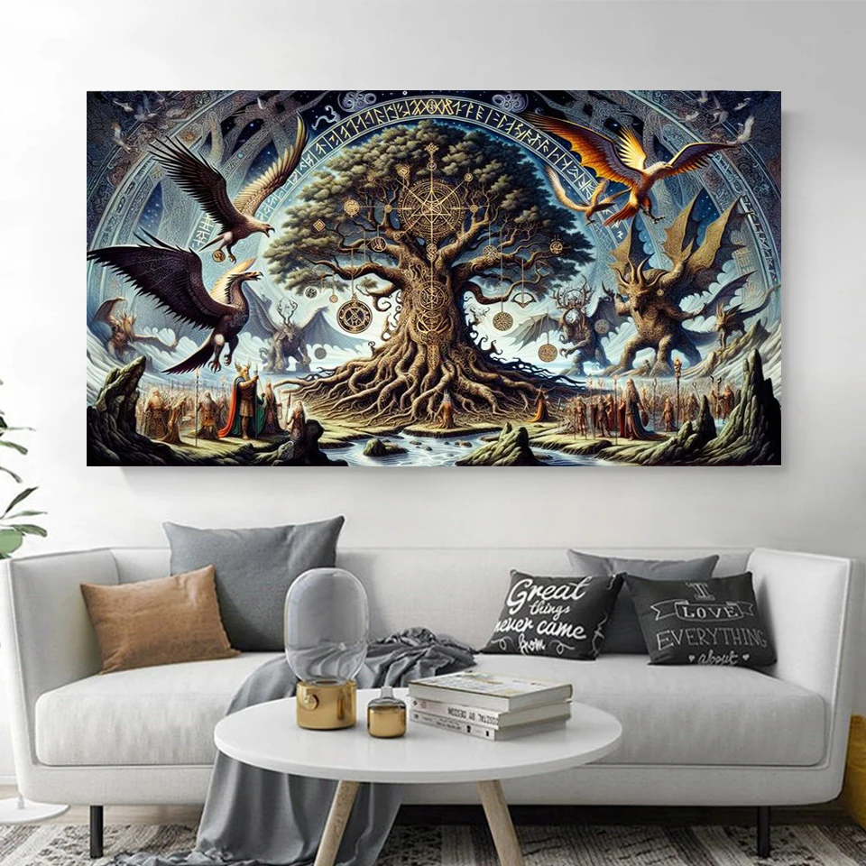 Древо жизни и летающий дракон сделай сам 5D алмазная живопись большой размер