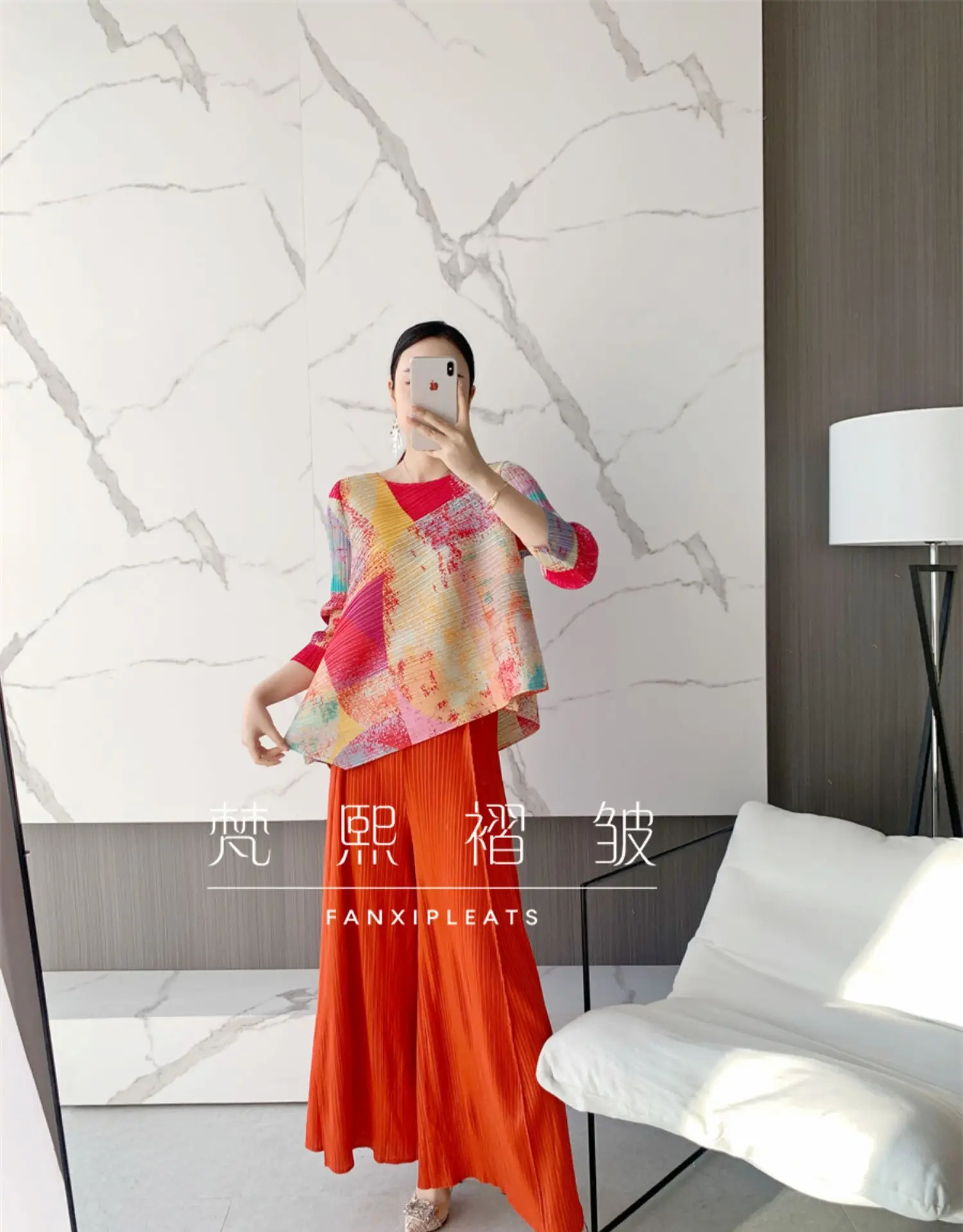 Лидер продаж модные Асимметричные футболки миаке с круглым вырезом и три