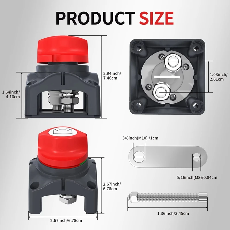 Выключатель аккумулятора 12 В-48 В Водонепроницаемый морской верхний выключатель