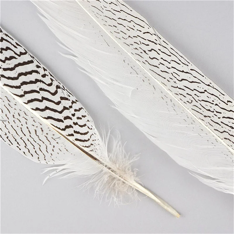 Натуральные перья фазана для украшения 12-32 дюйма длинное серебряное перо на