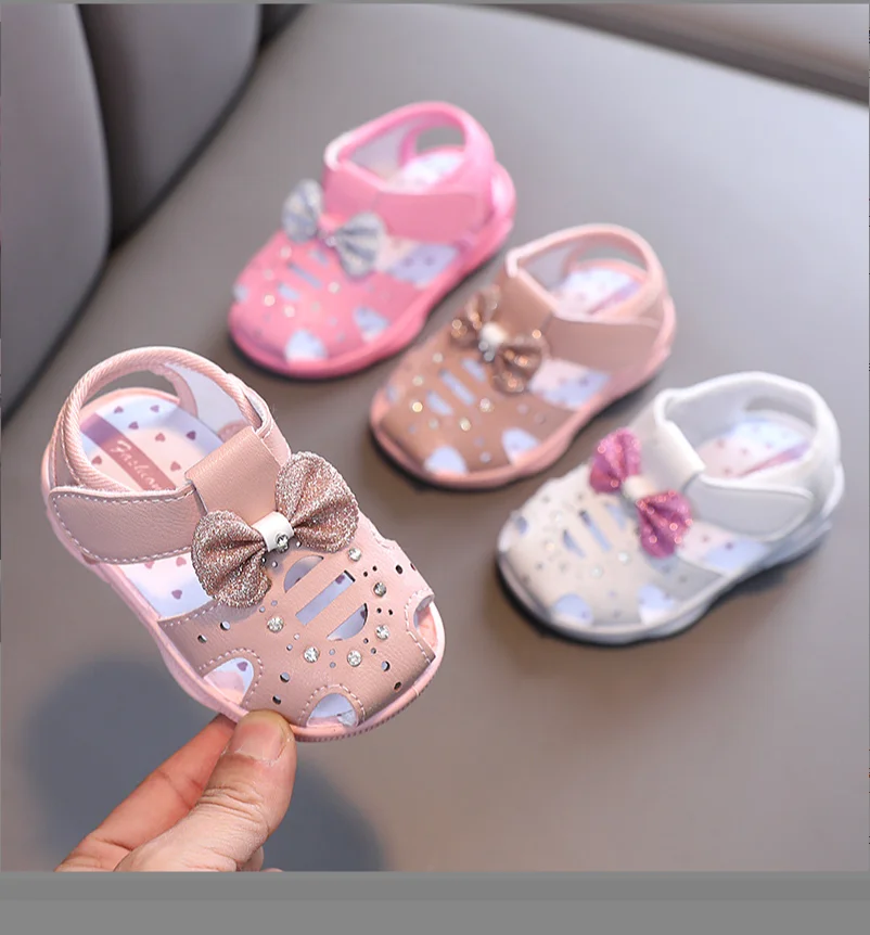 

Infant Girls Sandals Summer Baby Shoes Can Make Sounds Cute Bow Princesses Shoes Toddler Kid Children Sandal Soft First Walkers