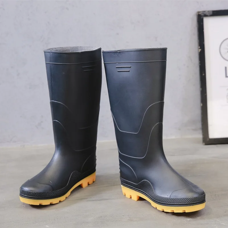 

Men Rain Boots Workplace Kitchen Waterproof Anti-skip Anti-oil Labor Shoes Male Rainy Car Washing Men's Shoes