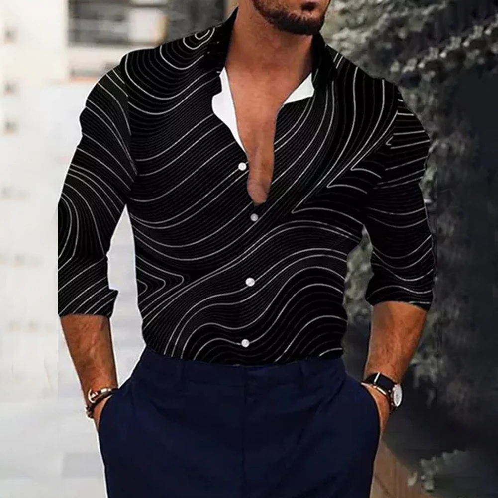

Long Sleeve Printed Fitness Mans Shirt Ideal for Party Dress up Muscle Enhancing Design Button Down Ranking in Versatile Styles