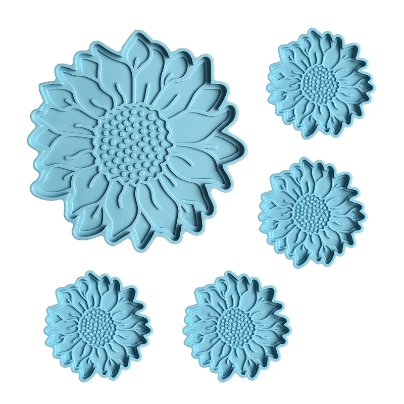 

for Sun Flower Coaster Epoxy Resin Mold Sunflower Cup Mat Silicone Mould DIY Crafts Ornaments Decorations Casting Tools