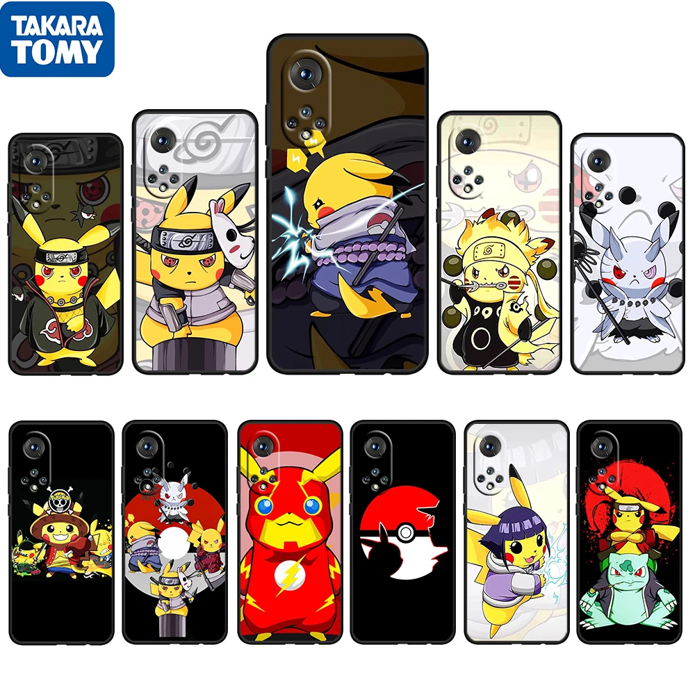 

Pikachu Cool Anime Baby For Honor 60 50 20 SE Pro X30 10X 10i 10 9X 9A 8X 8A Lite Silicone Soft TPU Black Phone Case Capa Cover