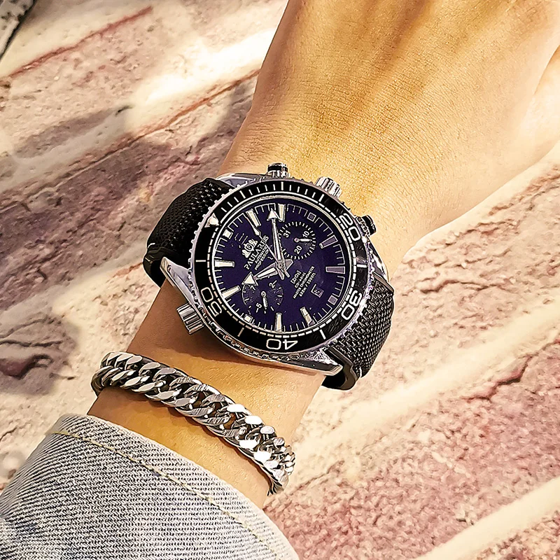Multifunctional large dial automatic mechanical watch men's waterproof sports domineering men's watch enlarge