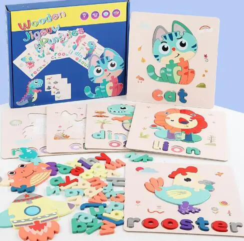 

Пазлы деревянные с рисунком животных, 3 года