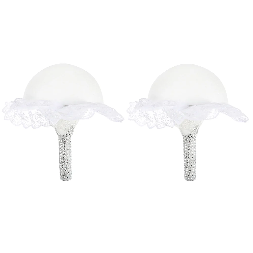 

2pcs Bridal Flower Bouquet Holder Bridal Bouquet Handle Flower DIY Accessories