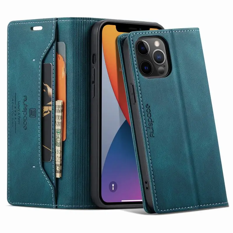 

For iPhone 12 Pro Max Case Flip Matte Wallet Strong Magnetic Cover For iPhone 12 Mini Case Leather Luxury Phone Cases With Stand