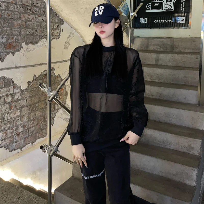 

Женская футболка с длинным рукавом и круглым вырезом, в готическом стиле