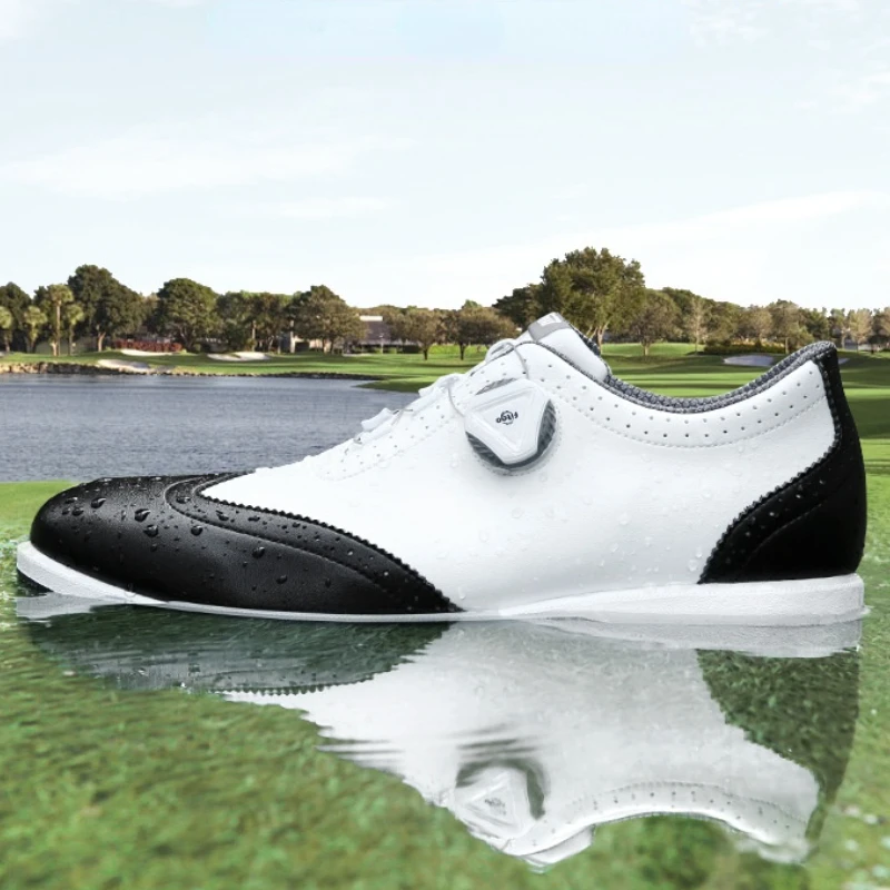 PGM Men Golf Shoes Knob Shoelaces Anti-side Slip Waterproof Men's Sports Shoes Sneakers XZ206