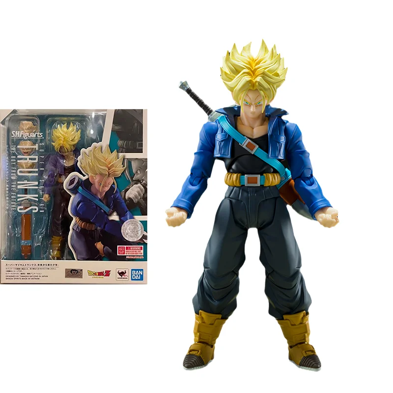 

Bandai Original Dragon Ball Anime Figure SHF Super Saiyan Torankusu Youth From The Future Action Figure Toys for Kids Gift Model