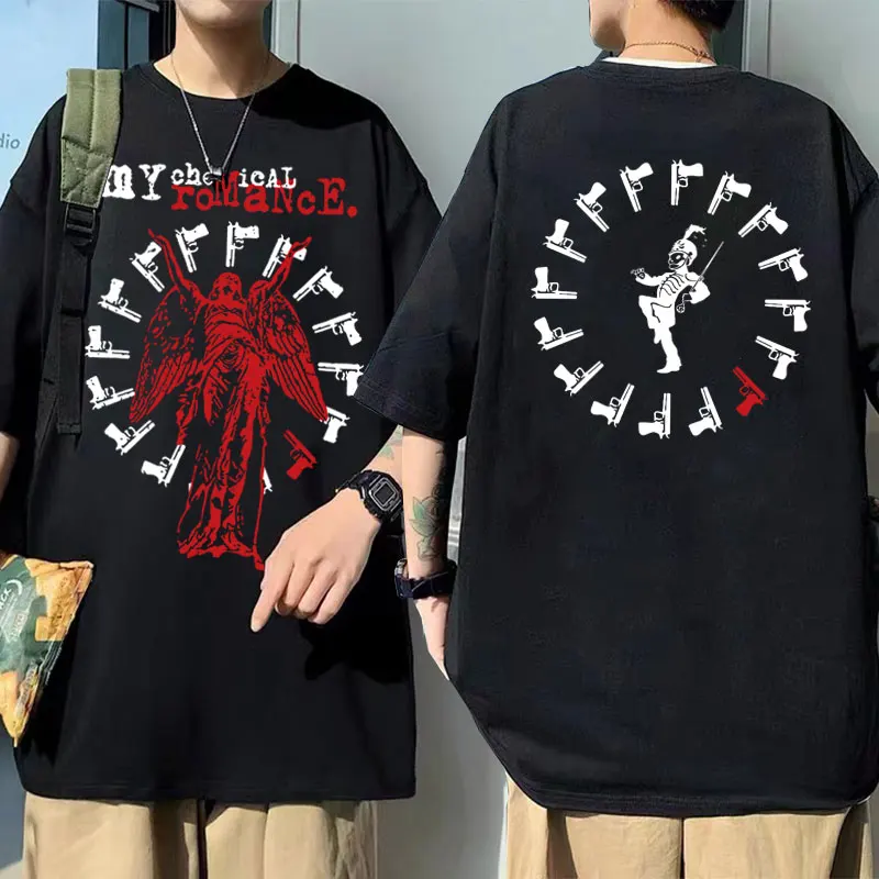 

Rock Band Men Vintage Punk T-shirt Man Casual Pure Cotton Tshirt My Chemical Romance The Black Parade Print T Shirt Short Sleeve