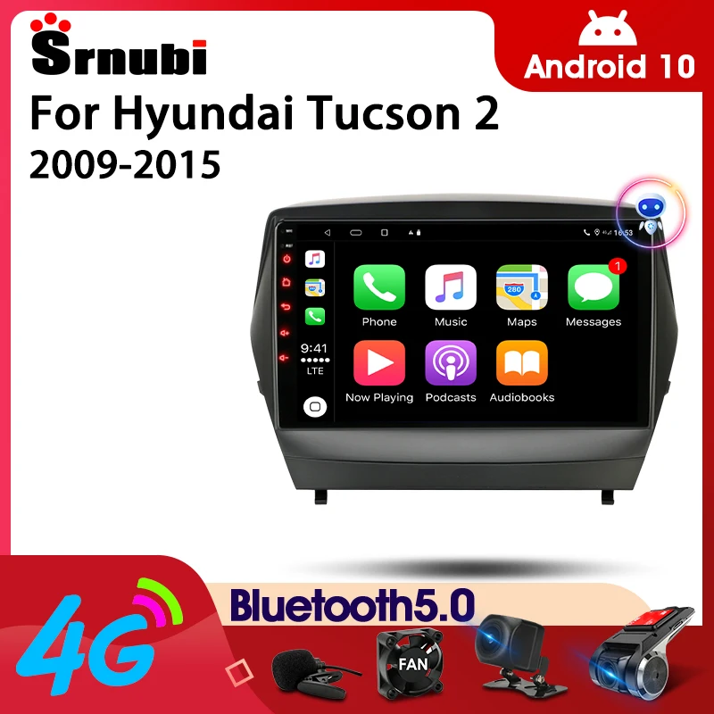 

Srnubi Android 10,0 автомобильное радио для Hyundai Tucson 2 2009-2015 2 Din 4G WiFi GPS Carplay 9 "Мультимедийный Стерео DVD головное устройство