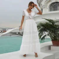 2022 new simple white lace backless bridesmaid dresses wedding party bride prom robes long homecoming vacation vestido de noche