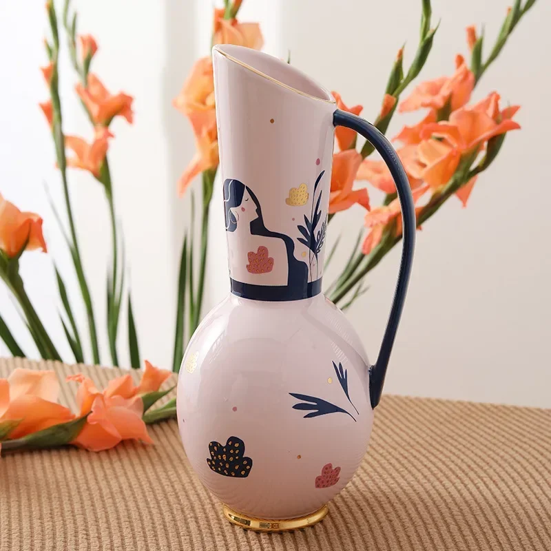 Ceramiczne małe i świeże wazony stołowe do użytku domowego Ozdoby kwiatowe Dekoracyjne wkładki wazonów