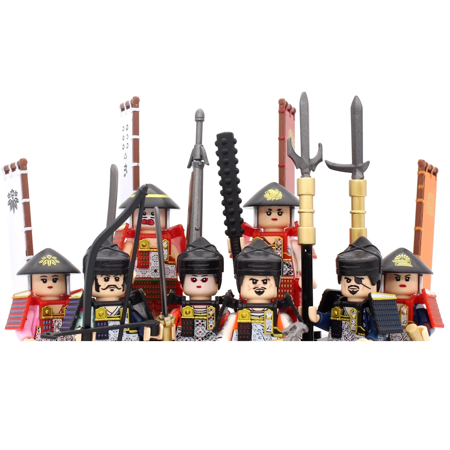 Фото Япония Seven Samurai Building Blocks Edo Period Tokugawa Ieyasu Oda Nobunaga Мини-фигурки игрушки №1