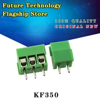 100pcs 3 5mm 3 96mm pitch screw terminal connector 2 pin 3 pin straight leg kf350 copper green pcb terminal blocks connectors