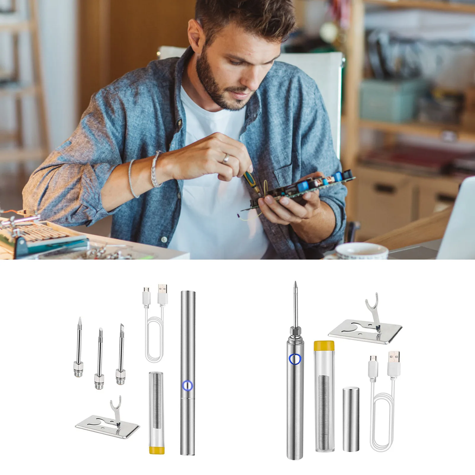 

Wireless Charging Welding Tool 5V 15W Electronics Soldering Iron Kit 5V 15W Wireless Charging Welding Tool For Metal Jewelry
