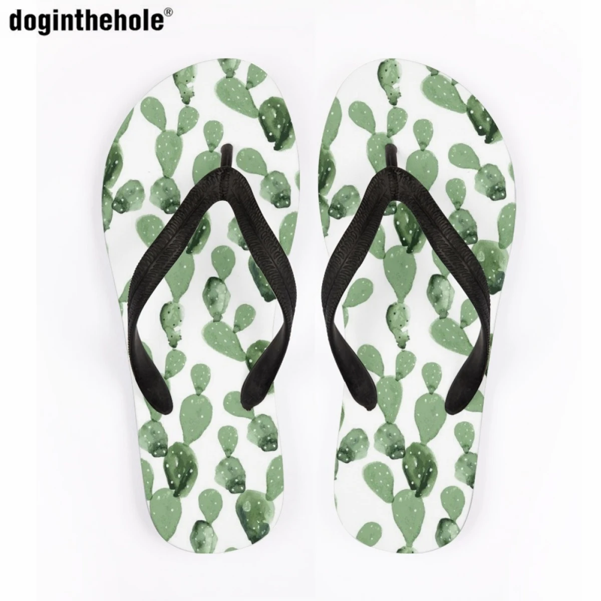 

Doginthehole Summer New Slippers for Women Men Classic Flip Flops Cactus Print Outdoor Beach Wading Sandals Zuecos Para Mujeres