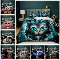 cats duvet cover set twin for girl chic cute cat pattern bedding set digital print 3d cat comforter cover animal bedspread cover