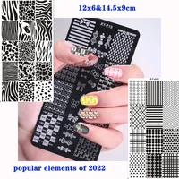 summer nail art stamping plates template 14 5 9 5cm full new nails stainless steel stamping diy printing plate manicure tools