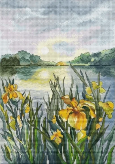 Набор для вышивки крестиком Morning river Iris 37-47 16CT 14CT 18CT наборы из Китая