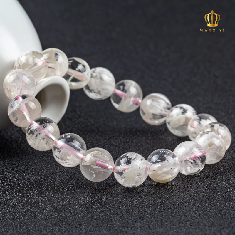 Браслет с духом 7a белый Снежинка Розовый цвет вишни Природный кристалл