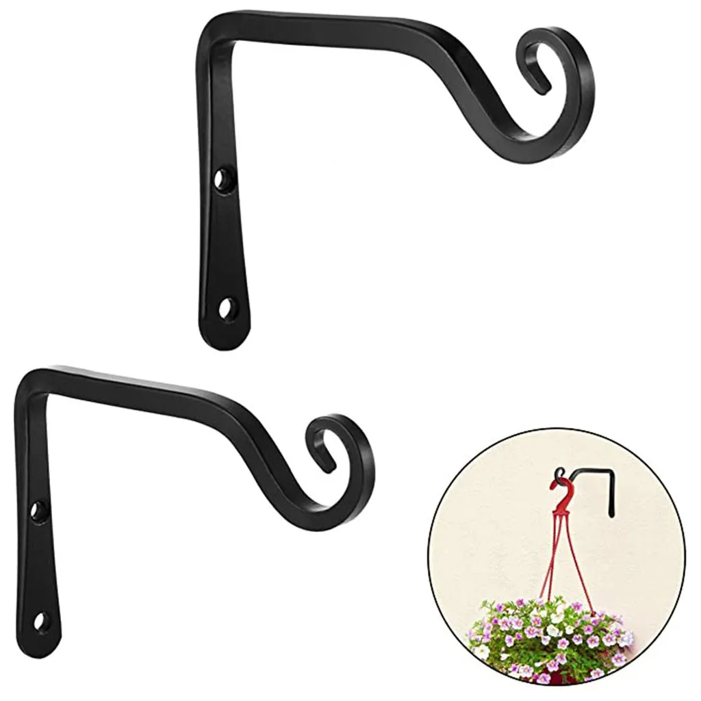 

2Pcs Nordic Style Wall Hanging Flower Pot Support Plant Bracket Hook Hanger Holder Balcony Home Decoration Drop Shipping