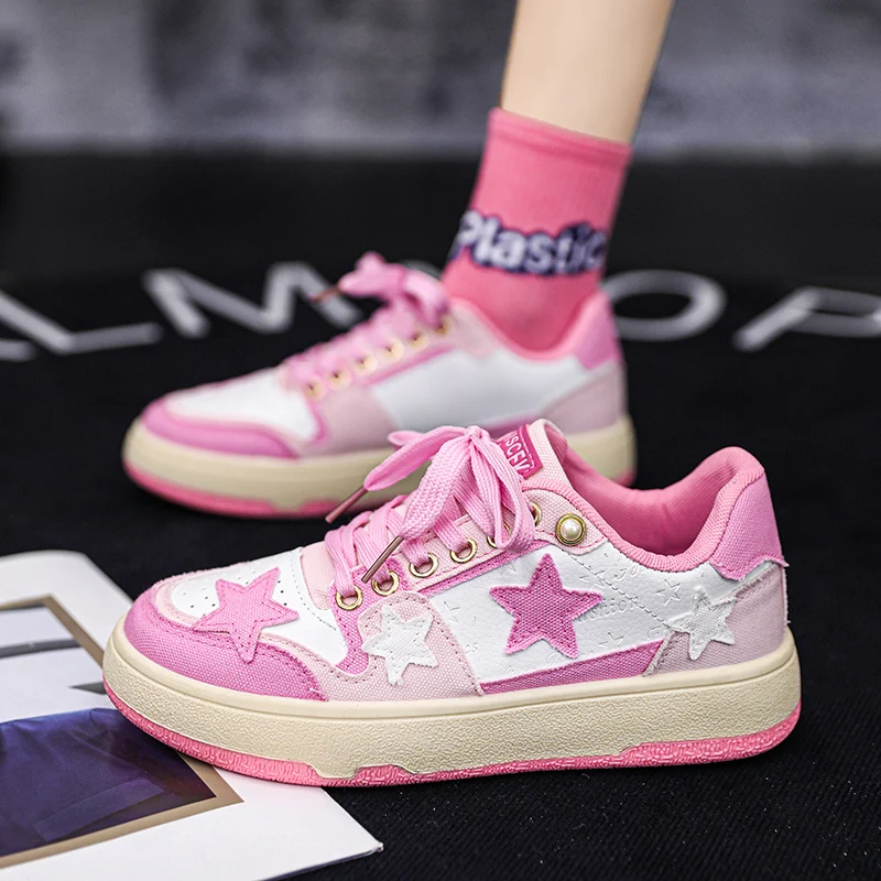 

Women Shoes Classic Punk Hip-hop Skateboard Shoes Fashion Retro Stars Sneakers Couples Students Outdoor Sports Casual Shoes Girl