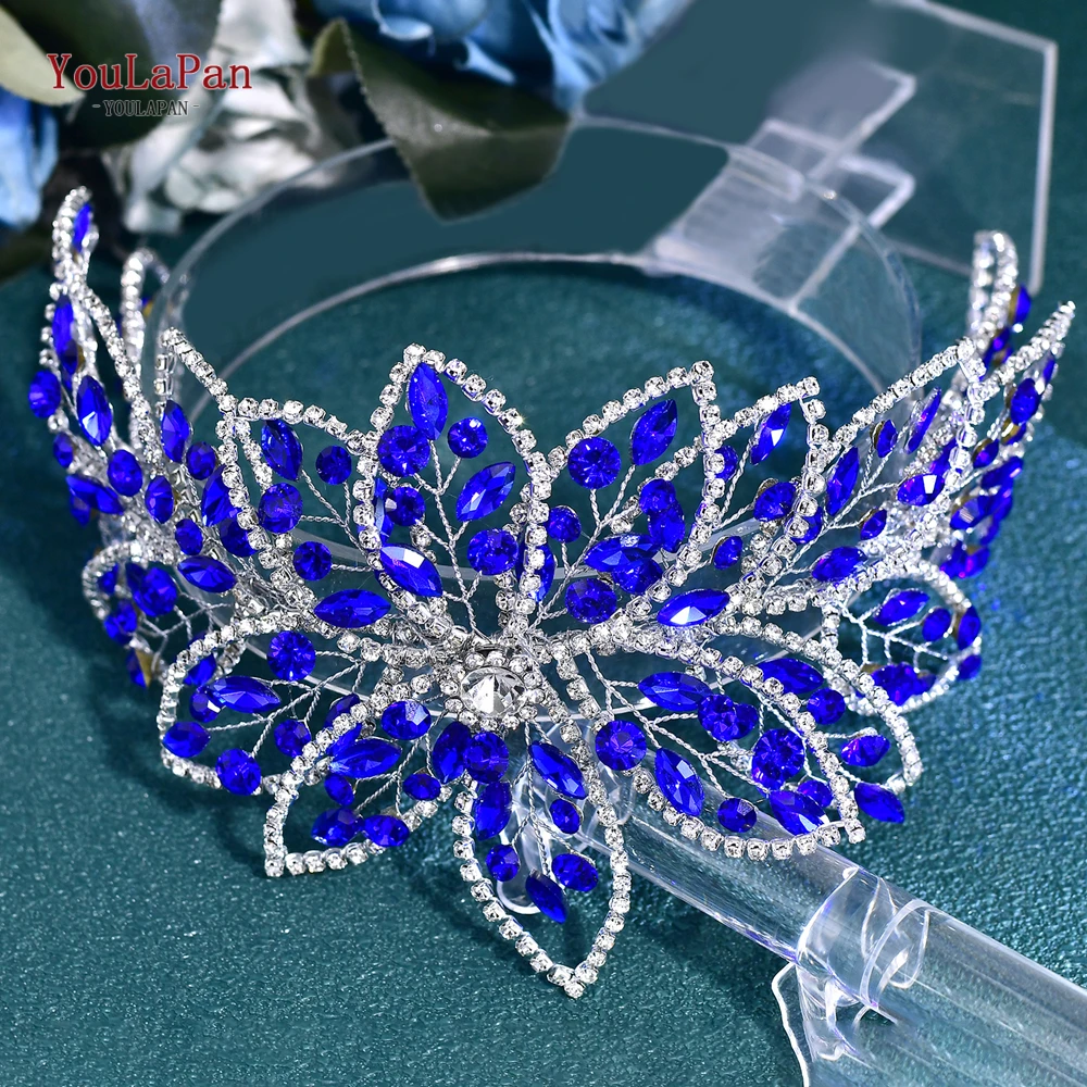 YouLaPan 2-цветная свадебная повязка на голову со стразами роскошные свадебные