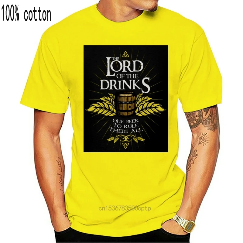 

Man Clothing LORD OF DRINKS T-shirt Men Rule Them All Beer T Shirt Oktoberfest Tops & Tees O Neck Black 100% Cotton Clothes Vint