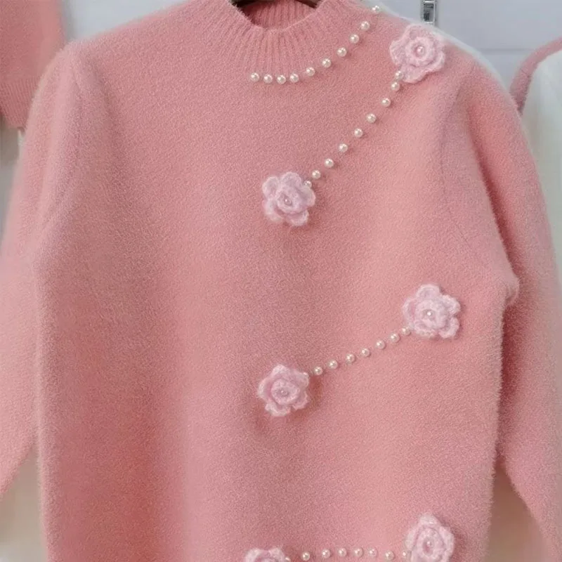 Женский однотонный пуловер из норкового флиса