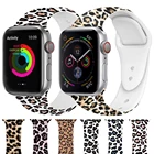 Ремешок силиконовый с леопардовым принтом для Apple Watch 38 мм 40 42 мм 44, спортивный браслет для IWatch Series 7 6 5 4 3 2 41 мм 45 мм