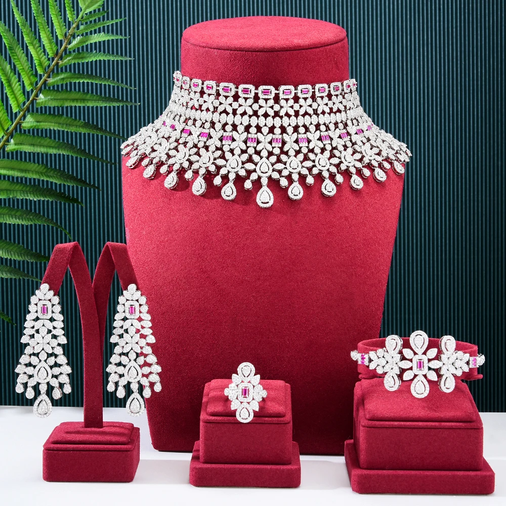 GODKI Роскошные комплекты африканских украшений с перьями и листьями ожерелье