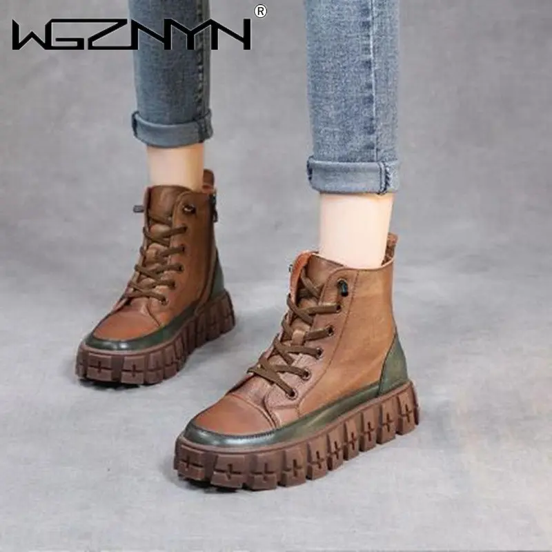 

Новинка 2023, женские модные ботинки на молнии в стиле ретро, женские ботильоны на толстой подошве, ботильоны с подкладкой в британском стиле, ...