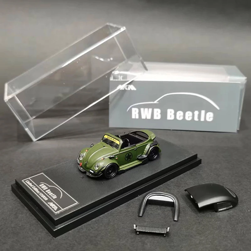 

Модель автомобиля HKM 1:64, модель автомобиля RWB Beetle, литье под давлением, матово-зеленый